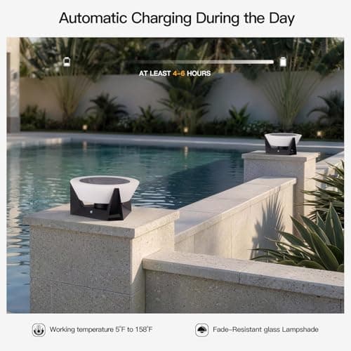 MVBT Solar Post Lights Outdoor, 11" Outdoor Pillar Lights, IP54 Waterproof Solar Powered Column Lamp, Dusk to Dawn Modern Post Light, 3000K LED Bulb Round Column Lighting for Driveway Patio Deck Yard - Thumbnail 6