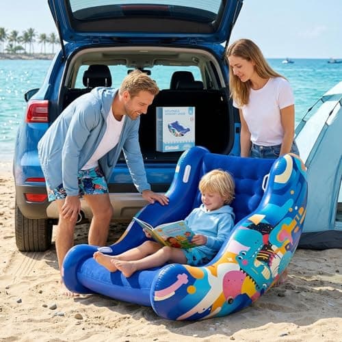 Inflatable Sensory Chair for Autistic Kids – Toddler Rocking Chair for Sensory Seeking, ADHD & Calming – Blow Up Crash Pad for Deep Pressure Therapy in Sensory Room, Birthday Gifts for Boys Girls - Thumbnail 2