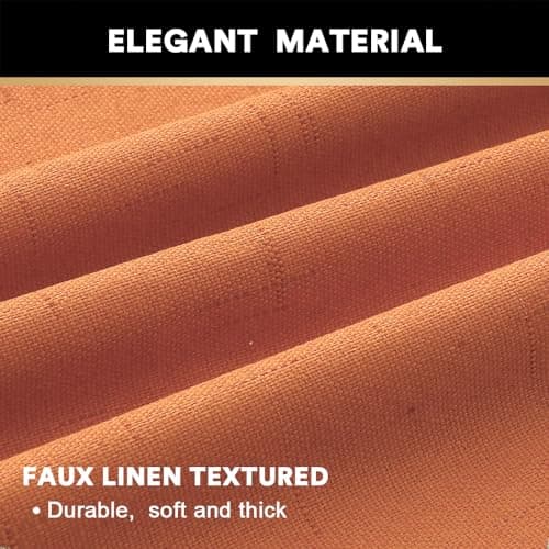 PrinceDeco Blackout Curtains for Sliding Glass Doors 100% Blackout Room Divider Sound Proof Curtain for Bedroom Thermal Curtains Extra Wide Drapes for Living Room,100 X 108 Curtains,Orange - Thumbnail 4