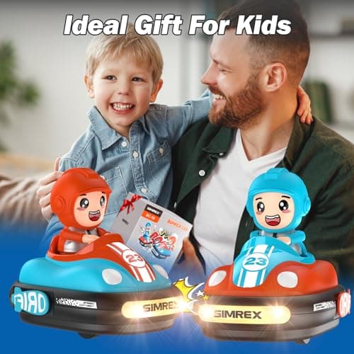 SIMREX 2-Player RC Bumper Cars Set for Kids 3+— Remote Control Battle Cars with LED Lights, Music & Sound, Indoor Play & Party Gift Toys for Boys & Girls - Thumbnail 6