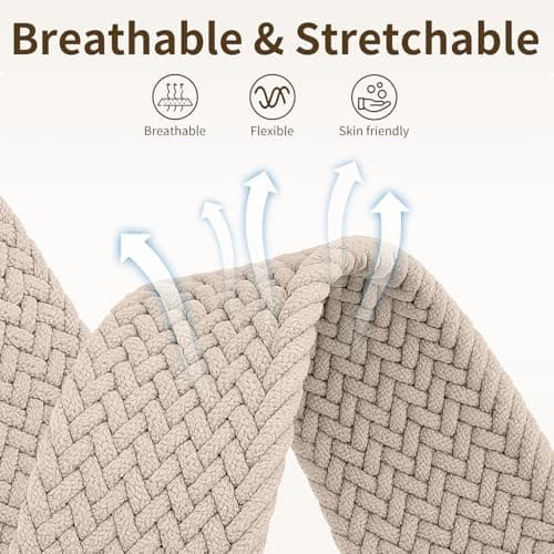 Chinber Braided Band Compatible with Apple Watch Bands 40mm 38mm 41mm 42mm 44mm 45mm 46mm 49mm, Magnetic Clasp Fabric Nylon Interlock Buckle Straps for iWatch Ultra Series 10/9/8/7/6/5/4/3/2/1/SE - Thumbnail 5