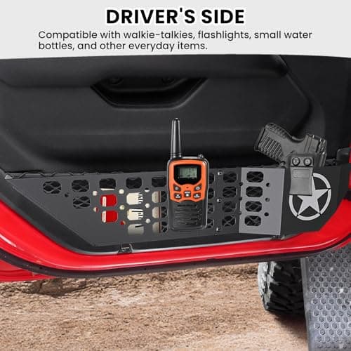 DIAMOOKY Metal Front Door Pocket Storage Box for Jeep Wrangler JL JLU 4XE 2018-2026 & Gladiator JT 2020-2023 2024 2025 2026 Accessories Door Organizer Storage Molle Panels (Not for Power Seats), 2PCS - Thumbnail 3
