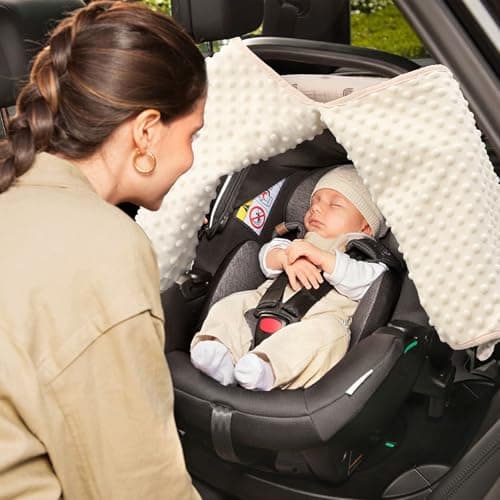 2-in-1 Baby Car Seat Cover & Canopy | Mom Nursing Cover, Easy Install Shield | Multi-Purpose for Winter Warmth & Summer Shade (Brown) - Thumbnail 2