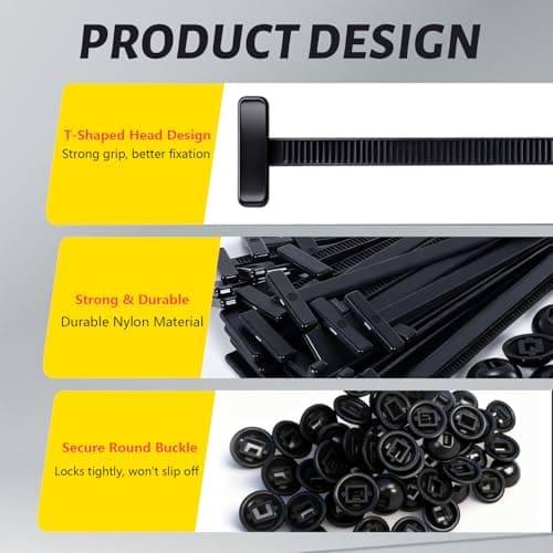 Upgrade 100PCS Nylon Universal Cable Tie Buckle with Clear Storage Box, Self-Locking Zip Tie Clips for Car Fender, Bumper, Mudguard, Auto Repair, Home, Garden, DIY Use - Thumbnail 3