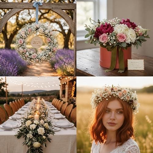Karlstruyn 100Pcs Baby's Breath Artificial Flowers, White Real Touch Gypsophila Fake Flowers Bulk for Wedding Bouquet, Home Table Centerpieces, Bridal Shower, Party Garden Decor - Thumbnail 6