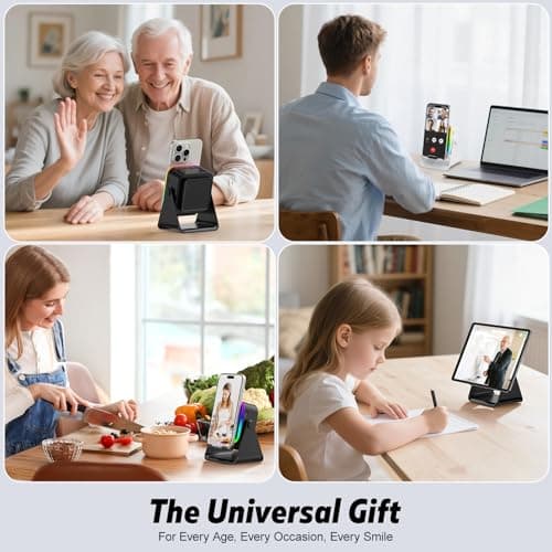 TARKARI Wireless Induction Speaker, 5 in 1 Bluetooth Speaker with Phone Stand, Charging Function 360° Rotation Phone Holder Compatible with iPhone Android iPad Samsung, Birthday Gifts for Men Women - Thumbnail 6