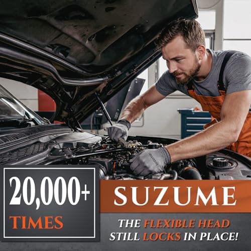 SUZUME 24-Piece Metric and SAE Flex Head Ratcheting Wrench Set 72 Teeth Cr-V Steel Ratcheting Wrench Set with 180° Flex Head Ratchet Wrenches Set For Auto,Machine Repair - Thumbnail 2