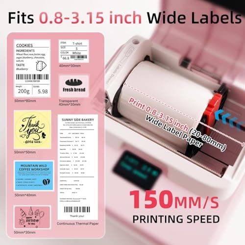 ORGSTA Label Maker Machine with Tape, T003 Thermal Label Maker, 2 Inch Bluetooth Label Printer Compatible with Phone & PC, Sticker Printer Barcode Thermal Maker for Small Business, Home, School - Thumbnail 2