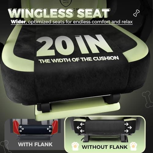 GTPOFFICE Cute Gaming Chair with Cat Ears, Ergonomic Computer Chair with Footrest Cat Paw Lumbar Support Comfortable Reclining Game Chair Desk Chair for Adult Teens, Soft Fabric, Green - Thumbnail 6