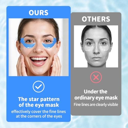 30 Pairs Under Eye Patches,Tri-color Star Under Eye Mask Patches for Sleepover Party,Cooling Eye Patches for Puffy Eyes and Dark Circles,Blueberry+Watermelon+24K Gold Hydrogel Overnight Eye Patches - Thumbnail 5