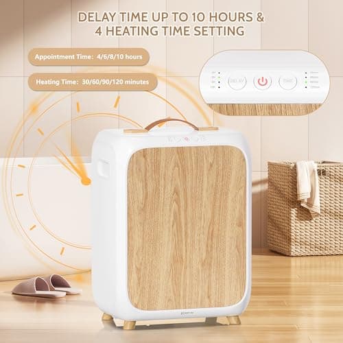 Keenray Towel Warmer Bucket, Luxury Rectangle Towel Warmer for Bathroom with Timer & Delay, Customized Fragrance, Child Lock, Fits 2 Large Towels, Blankets, Bathrobes, Ideal Gift for Him & Her(Wood) - Thumbnail 6
