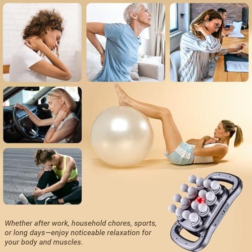 Cexovil 16-Head Massage Gun,2026 Upgrade Deep Tissue Percussion Massager with 9 Modes 9 Intensities, 2600mAh 6H Runtime, Quiet Muscle Tension Release Electric Massage Tools for Back, Shoulders, Legs - Thumbnail 4