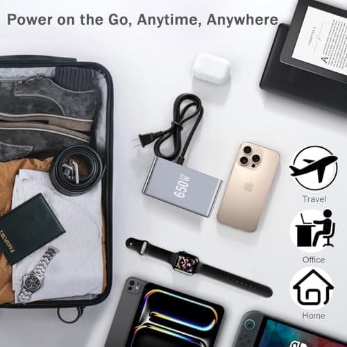 650W USB C Fast Charger Block,Dual PD 3.1 140W USB Charging Station, GaN Ⅲ Multi-Port PD PPS Fast Charging Station for Multiple Devices,Laptop Wall Charger Compatible with MacBook iPad iPhone 17 etc - Thumbnail 6