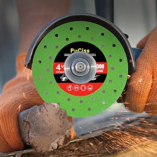 PuCiss 4-1/2 Inch Diamond Rock Slab Grinding Disc for Angle Grinder, 7/8" Arbor Ultra Thin Multi-Material Cutting Disc for Tile, Granite，Marble, Glass- 3 Pack - Thumbnail 2