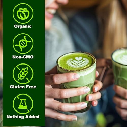 Organic Matcha Powder, 18 oz | Natural Drinks Pure Tea Powder | Organic Certification & Non-GMO | for Matcha Latte, Smoothies, Baking, and Beverage Preparation | Gluten-Free & Vegan - Thumbnail 3