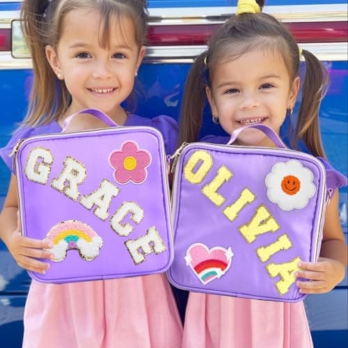 Individz Personalized Insulated Lunch Bag Box for Girls, Nylon Lunch Box with Name, Custom Kids Lunch Boxes, Back to School Supplies, Personalized Girl Brithday Gifts for School Classroom Picnic - Thumbnail 2