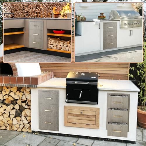 Garvee 16" W x 20.5" D x 28.5" H Stainless Steel Outdoor Kitchen Triple Drawers - Heavy Duty with Handles, Weather-Resistant Flush Mount for BBQ Island, Patio Grill & Outdoor Cooking Space - Thumbnail 4