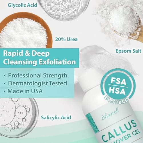 Ebanel Professional Callus Remover for Feet with 20% Urea, Epsom Salt, Salicylic Acid, Glycolic Acid, Heel Toe Foot Callus Remover Gel Peel Exfoliator Dead Skin Removal for Feet, Cracked Heel Repair - Thumbnail 2