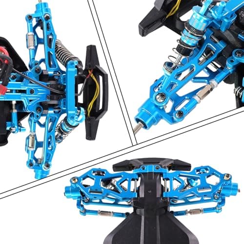 RC 1/16 Front and Rear Arm Upgrade Parts 8 Sets Shock Absorber Steering Block Rear Axle hub Aluminium Replacement Metal Suspension Accessories for SCY 16101 16102 JJRC Q130A Q141 Q117 RC Car - Thumbnail 5