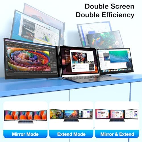 Laptop Screen Extender, Ultra-Thin 15.3" FHD 1200P 16:10 Portable Monitor for Laptop, Lightweight Travel Monitor Extender Plug & Play for 14.2"-17.3" Laptops, Compatible with Wins/Mac/Android/Chrome - Thumbnail 6