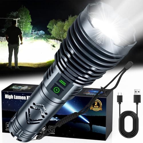 baibian [24H Long Life] High Power 155,000 Lumens Rechargeable Flashlights, Super Bright Tactical Flashlight with 1200m Ultra-Long Beam, XHP160.6 LED Light for Emergency, Camping, Gifting - Image 1