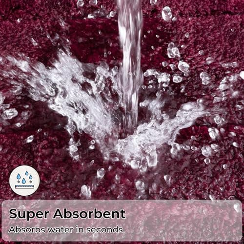 GRANNY SAYS Bathroom Rugs Non Slip, 24"x 36", Bath Rugs for Bathroom Washable, Bath Mats for Floor, Microfiber Bath Mat for Tub, Absorbent Bath Rugs for Shower Room, Strawberry Red - Thumbnail 5