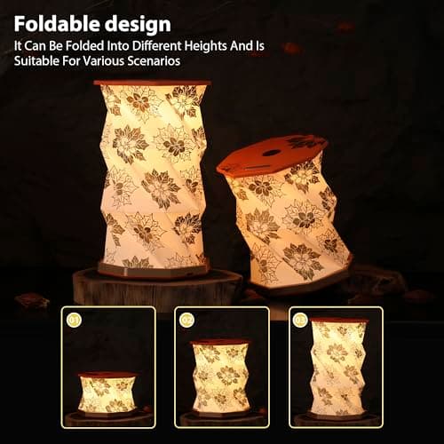 ZBOLE Birthday Flower Folding Rotating Lamp - December Christmas Rose, Rechargeable Folding Paper Light, Elegant Gift Box – Ideal Anniversary, Birthday Gift for Women, Mom, Sister, Grandma - Thumbnail 4