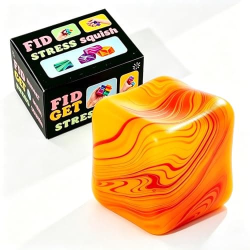 1 Pack Fidget Toys Squishy Stress Cube, Stress Balls for Kids Adults Squishies Stress Relief, Ice Sugar Sensory Toys for Kids with Autism, Fidgets for Classroom Prize Toys(Orange,1 Pack)