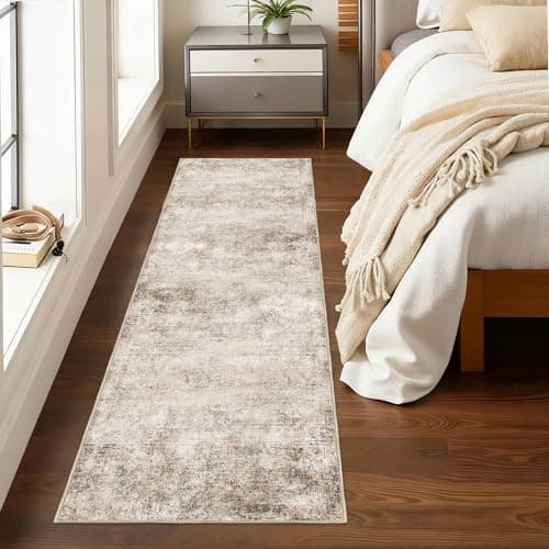 Ruicharm Non-Slip Runner Rugs for Hallway: 2x6 Washable Long Rug for Entryway Kitchen Bathroom Bedroom Indoor - Modern Abstract Home Decor Mat Carpet - Sandstone Beige Gray