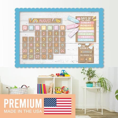 Hadley Designs Classroom Calendar Set Bulletin Board Decorations - Kraft School Calendar for Classroom Decor, Kindergarten Preschool Elementary Teacher Must Haves, Homeschool & Daycare Essentials - Thumbnail 5