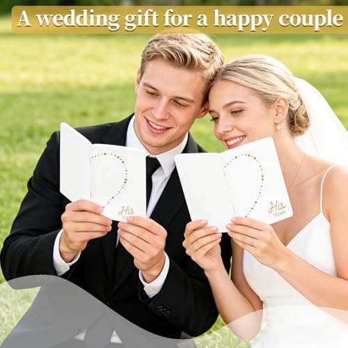 LERCTH Wedding Vow Books Set for Bride and Groom - Love Heart Gold Foil Journal for Wedding Ceremony and Bridal Shower - Thumbnail 2