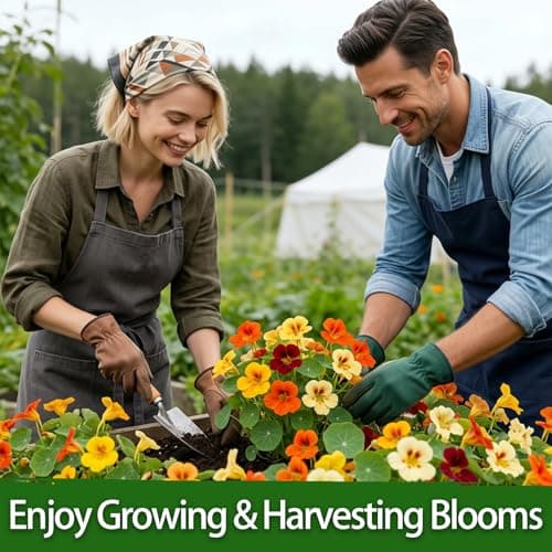 LUOJIBIE Nasturtium Seeds, 550+ Mixed Colors Large Blooms Seeds Bulk Pack, Nasturtium Seeds for Planting 2026, High Germination Non-GMO, Wildflower Seeds for Planting Indoor Outdoor, Open Pollinated - Thumbnail 5