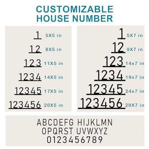 House Numbers for Outside, Personalized Metal House Number Sign, Modern Metal Address Signs for Houses, Large Number Address Plaque with Floating Screw Kit - Thumbnail 6