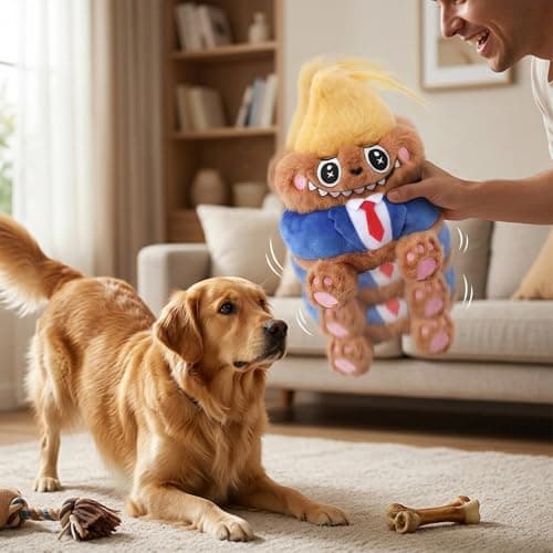 jaycos Funny Iconic Parody Plush Dog Toy - 6" Interactive Shaking Wobble Sound Toy, Durable Stuffed Pet Toy with Detachable Keychain for Small & Medium Dogs - Thumbnail 4