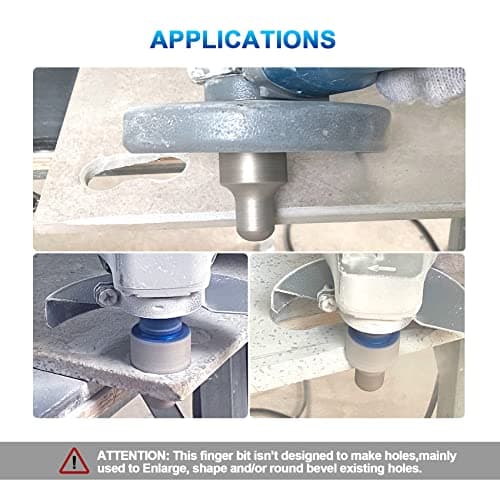 Diamond Finger Milling Bits,BRSCHNITT 20mm-35mm Dry Core Drill Bit with 5/8-11 Thread for Enlarging Shaping Existing Holes of Porcelain Tile Ceramic Marble Granite Countertop - Thumbnail 5