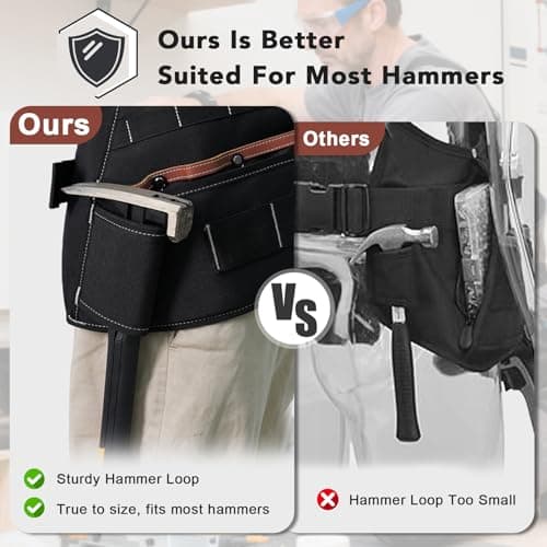 KUNN Leather Tool Vest for Men – Adjustable 37-Pocket Work Vest for Electricians, Carpenters, and Construction Workers - Thumbnail 6