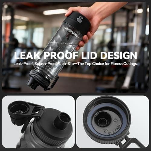 FANS-ONE Electric Protein Shaker Bottle, 24 oz USB C Rechargeable Electric Mixer, Shaker Cups for Protein Shakes and Meal Replacements, Portable Blender Self Mixing Cup for Gym Workout, Black - Thumbnail 6