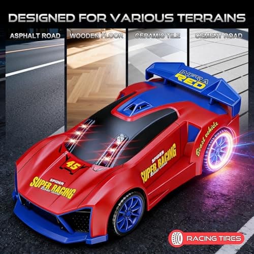 3 IN 1 Remote Control Car with Infrared Gun, 1: 24 Parent-Child Drift RC Car 2.4GHz Stunt Toys with Shooting Game, 2 Rechargeable Charge Battery, Birthday Gifts for Kids Boys Girls Age 6-12 (Red) - Thumbnail 5