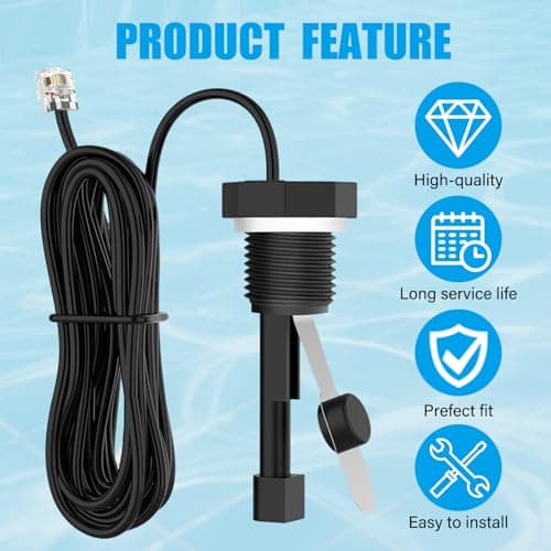 Hexsure Upgraded GLX-FLO-RP Pool Flow Switch Assembly Compatible with Hayward Goldline Aqua Rite Salt Chlorine Generator System, Salt Cell Pool Flow Sensor with 15ft Cable, Metal Probe - Thumbnail 5