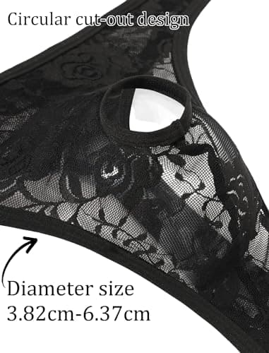 Avidlove Mens Lace Underwear Briefs Open Front Panties Low Rise Sexy Bikini Briefs Underwear 1-3 Pack - Thumbnail 3