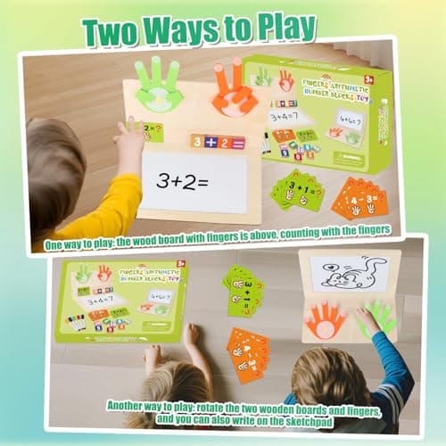 Number Blocks Toys for Kids Wooden Montessori Toys for 3 4 Years Old Boy Girl Toddler Fingers Arithmetic Educational Math Manipulatives with Whiteboard 5-7 Preschool Learning Activities Counting Game - Thumbnail 5
