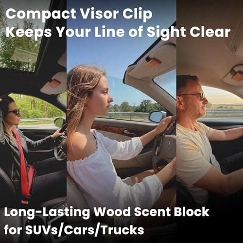 POMOA Alder Wood Car Freshener 2-Pack, Sun Visor Clips Included - Thumbnail 5