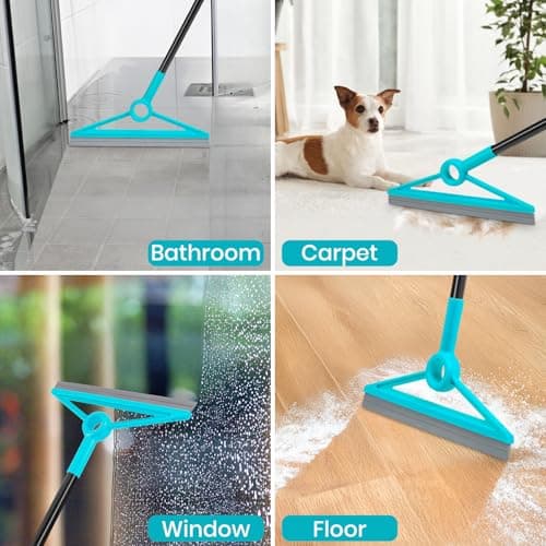 MAVRIZ Air Broom for Dust, Hair, Liquids, Silicone Broom with Removable Rubber Strip and Brooms Bristle, Multifunctional Floor Squeegee for Indoor Cleaning - Thumbnail 2