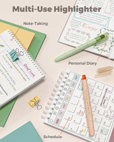 WEMATE Bible Highlighters No Bleed, 9PCS Assorted Colors Gel Highlighters Set, Cute Bible Study Supplies for Scripture Marking, Color Coding & Book Highlighting - Thumbnail 4