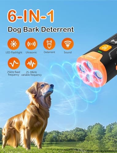 ATVIOO Dog Bark Deterrent Device– Ultrasonic Anti Barking Device for Dogs, 3X Emitters, Rechargeable Trainer for Dogs 6M–8Y, Indoor/Outdoor (Black) - Thumbnail 2