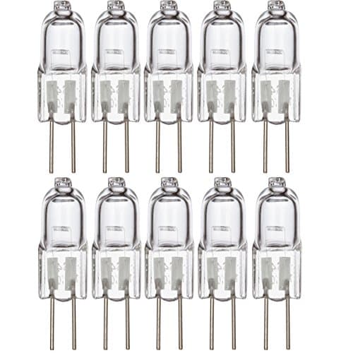 Simba Lighting Halogen G4 T3 10 Watt 120lm Bi-Pin Bulb (10 Pack) 12 Volt A/C or D/C for Accent Lights, Under Cabinet Puck Light, Chandeliers, Track Lighting, 10W 12V 2 Pin JC Warm White 2700K Dimmable - Image 1