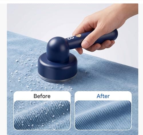 DBC Fabric Shaver & Lint Remover for Clothes, Sweaters & Furniture - 6-Leaf Blade, 3 Speeds, 2H Runtime, Portable Design Perfect for Travel, Includes 2 Extra Blades - Thumbnail 3