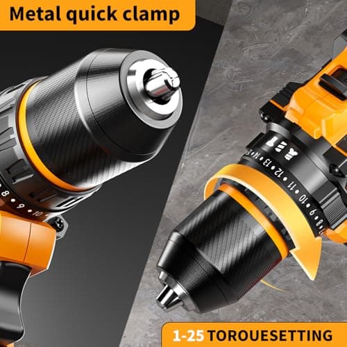 Aredale 20V Cordless Drill Set, Brushless Power Drill Driver with 2*2.0Ah Battery and Charger, 3/8" Keyless Chuck, 2 Variable Speed with LED, Professional Drill Bits Kit for Home DIY and Woodworking - Thumbnail 4