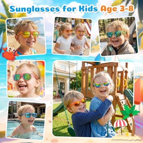 Froman Kids Sunglasses Bulk - 32 Pack Party Favors for Boys Girls Ages 3-8, Neon Colors with UV 400 Protection, Birthday Goodie Bag Stuffers - Thumbnail 3