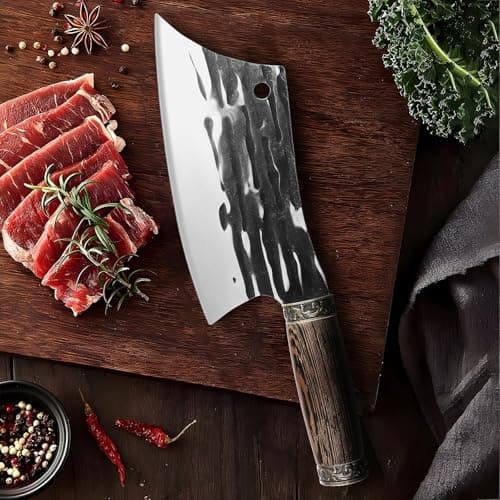 Plys Meat cleaver knife for butcher: Chinese hand forged kitchen Knives High carbon Stainless steel Meat and vegetable knife - Thumbnail 6